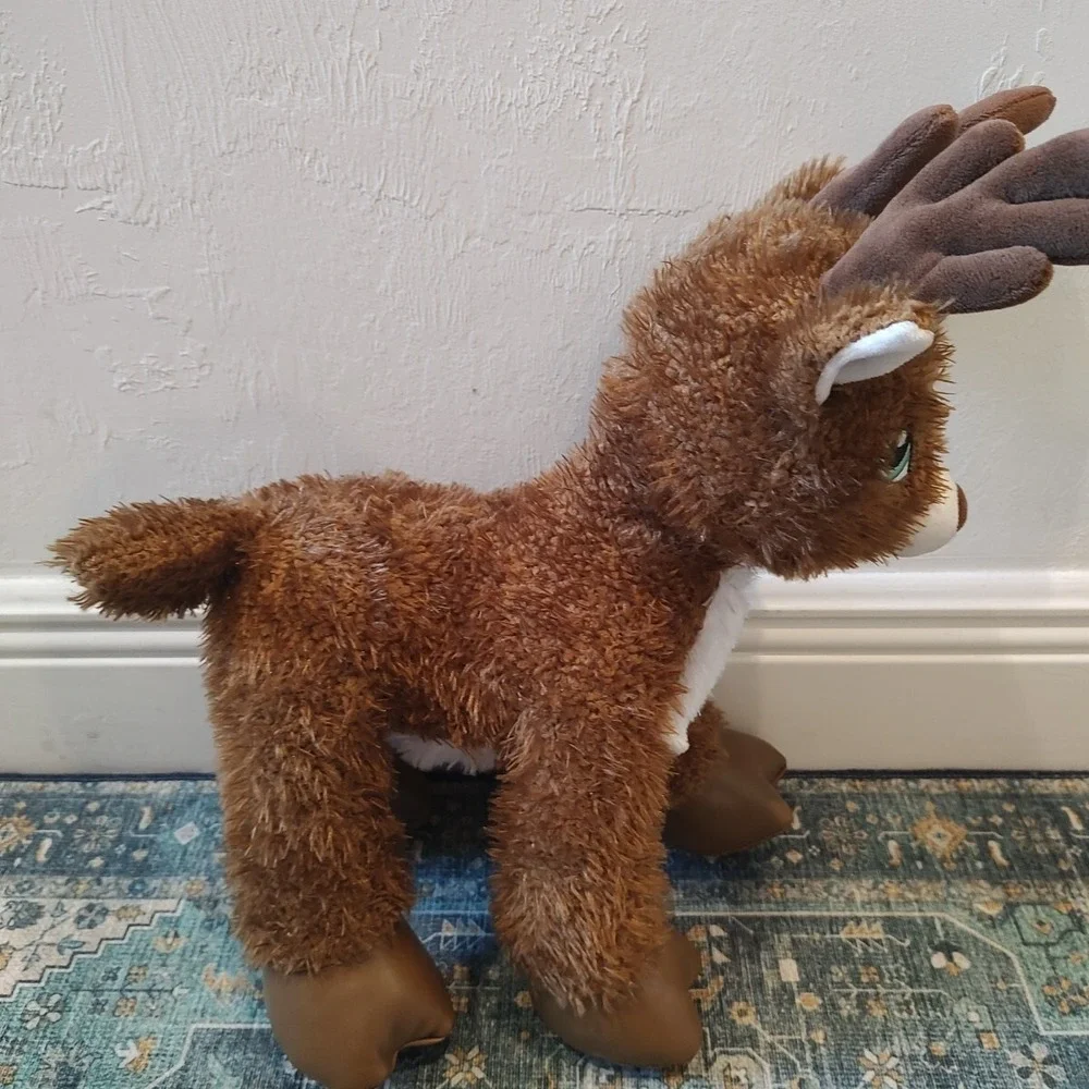 Build-A-Bear Workshop‎ Brown Reindeer Plush Stuffed Animal Teal Eyes Holiday